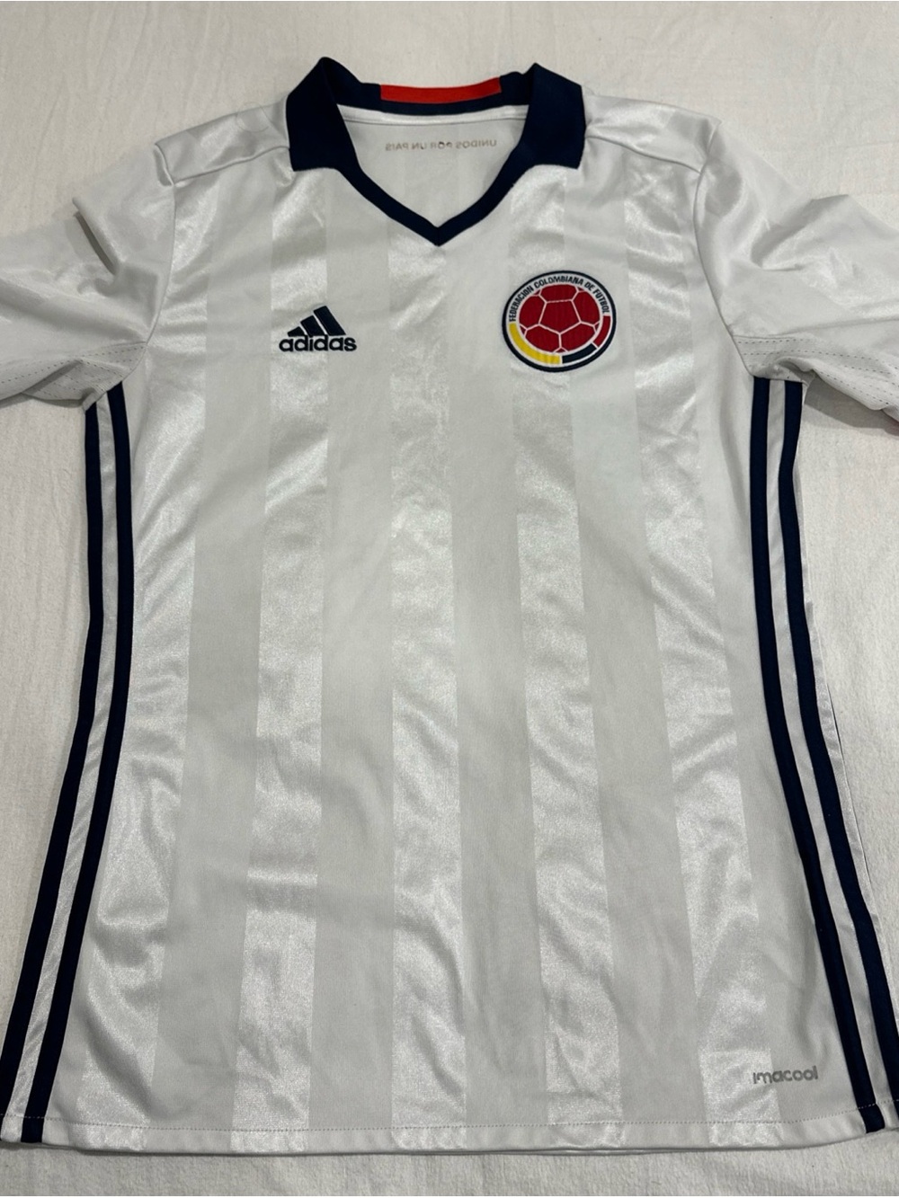 2016 Colombia Adidas Home Jersey Size Youth XL White Slim World Cup